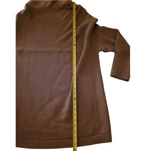 Ottoman Tunic Sweater Ribbed Tan Cowl Neck Size Medium - Picture 8 of 8